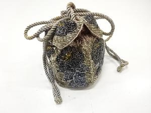 アンティーク　ビーズ　巾着バッグ